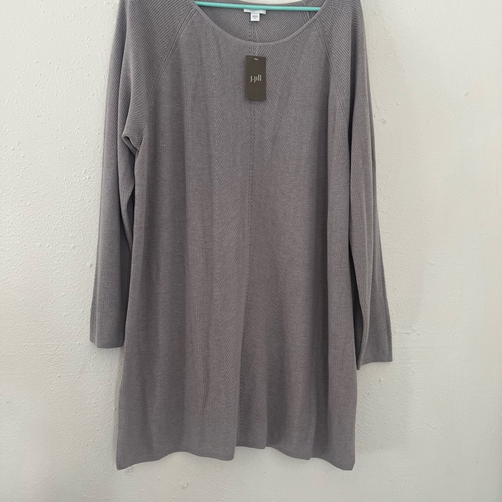 J. Jill Gray Knit Scoop-Neck Tunic